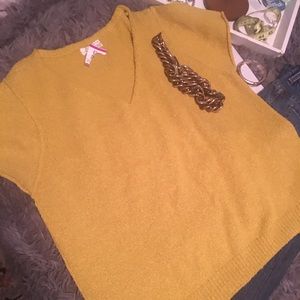 Guc Anthropologie short sleeve v neck sweater